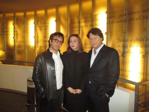 Atom Egoyan and Robert Lantos with Anne-Katrin Titze at the Museum of Tolerance
